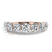 Demi-alliance 9 diamants naturels ronds 1.60 carat or rose Martina